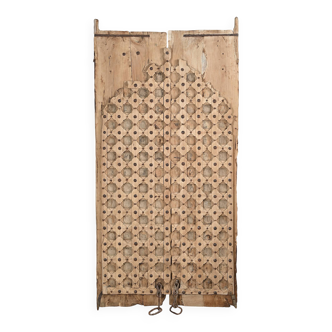 Nandra - Ancienne porte indienne en bois massif n°1