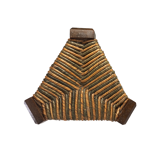 Pair of brutalist neo gothic rush oak tripod stools, France ca 1960s