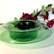 Vintage Hand Blown Green Glass Centerpiece Bowl, Empoli, Italy, 1970s