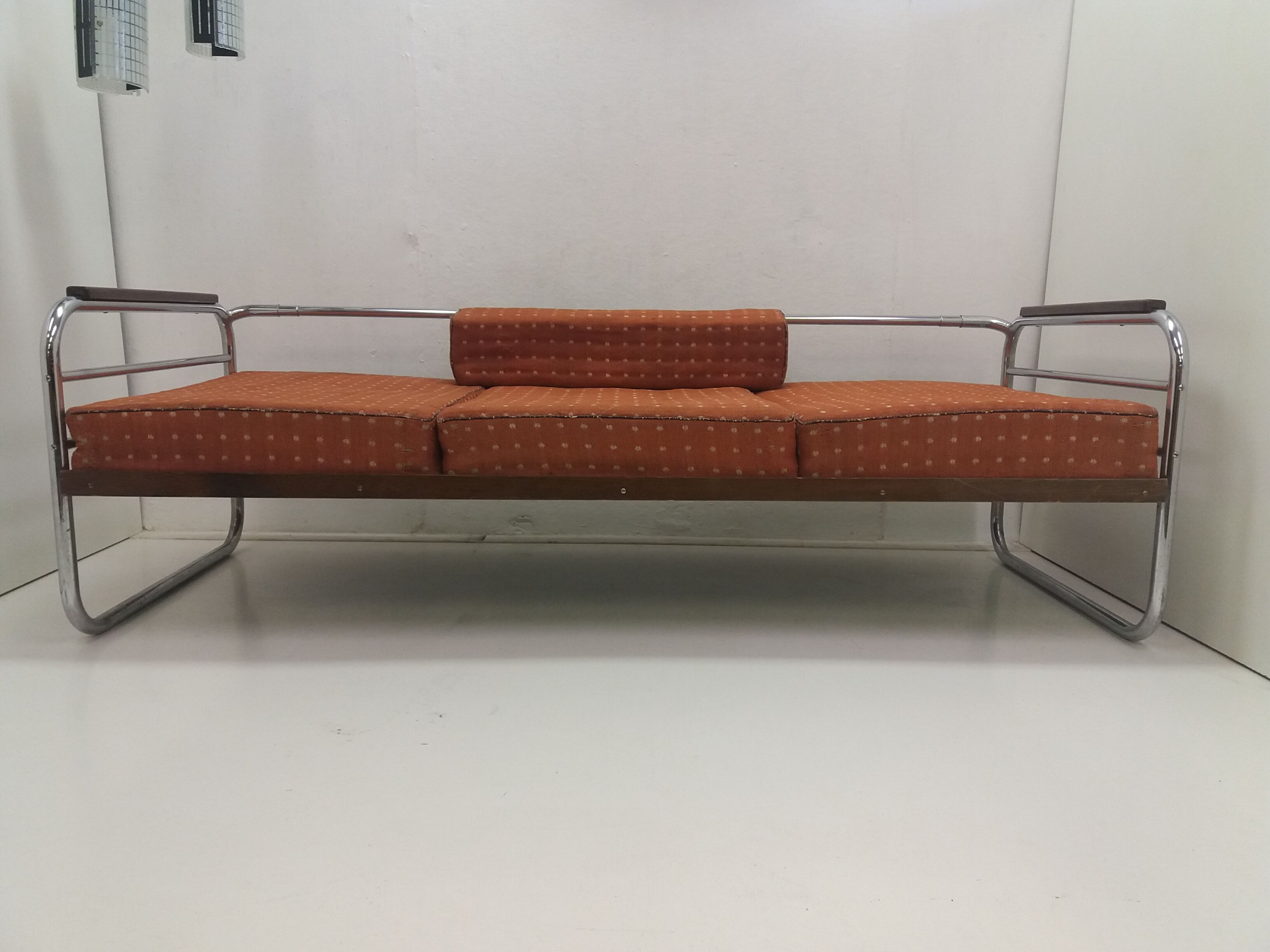 Canapé chrome Bauhaus Robert Slezák années 1940