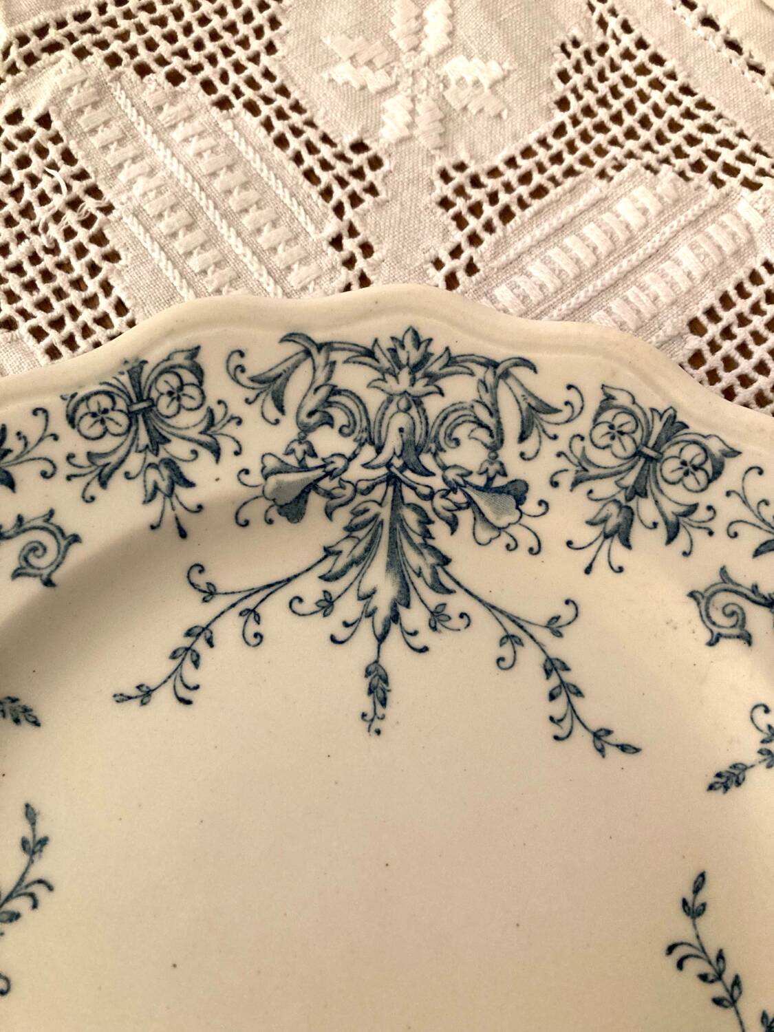 LG Clairefontaine dessert plate Moustier model in iron earth