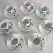 8 tasses à café modèle églantine, Haviland Limoges vintage