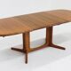 Vintage Glostrup Danish oval extendable dining table solid teak 1960s