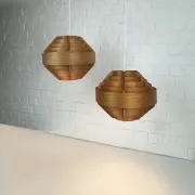 Pair of Hans-Agne Jakobsson pendant lights in pine veneer – AB Ellysett