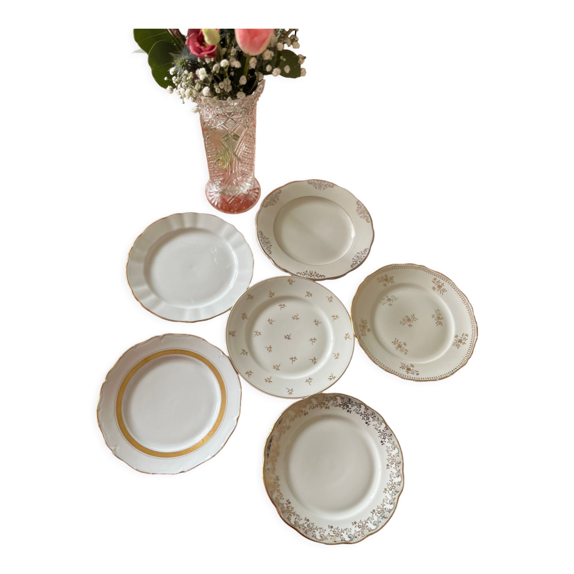 Mismatched dessert plates