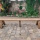 Grand banc ancien bois brut
