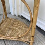 Vintage rattan corner shelf