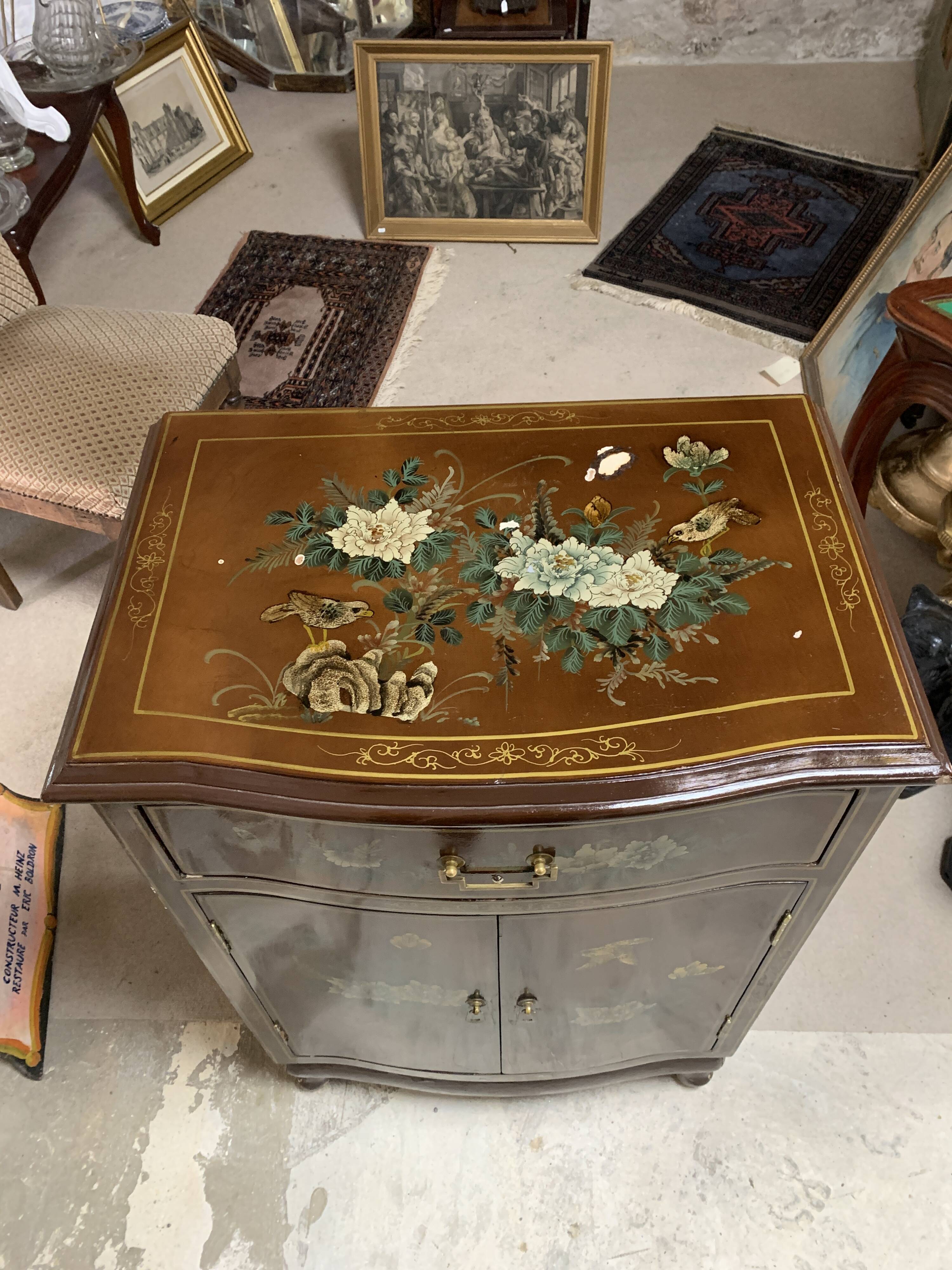 Chinese lacquered chest of drawers