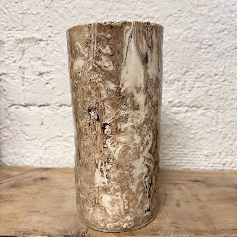 Marbled ceramic vase