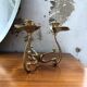 Large candlestick brass flowers