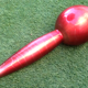 Vase années 1970 / soliflore (grand modèle) forme boule à col élancé  verre peint à effet