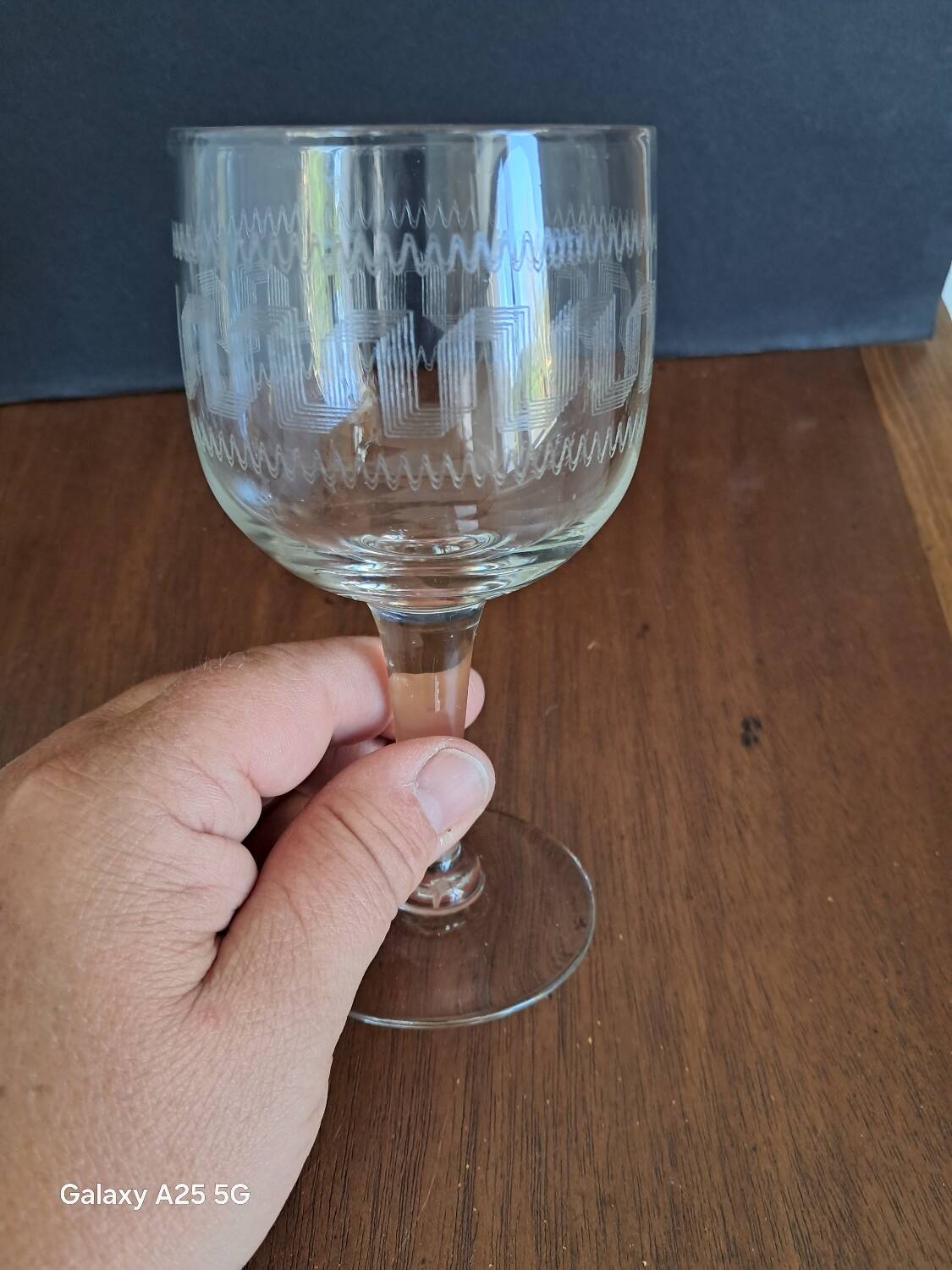 5 guilloche wine glasses from the 1910s/1920s