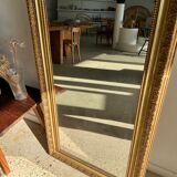 Golden rectangular mirror 150x31cm