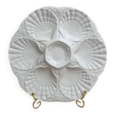 Oyster / shellfish plate Sarreguemines – Vintage white earthenware