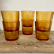 Lot de 6 verres ambrés Lever vintage