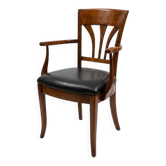 Fauteuil de bureau en merisier massif milieu XXème