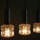 Triple pendant light in 60s style, cascade lamp, space age