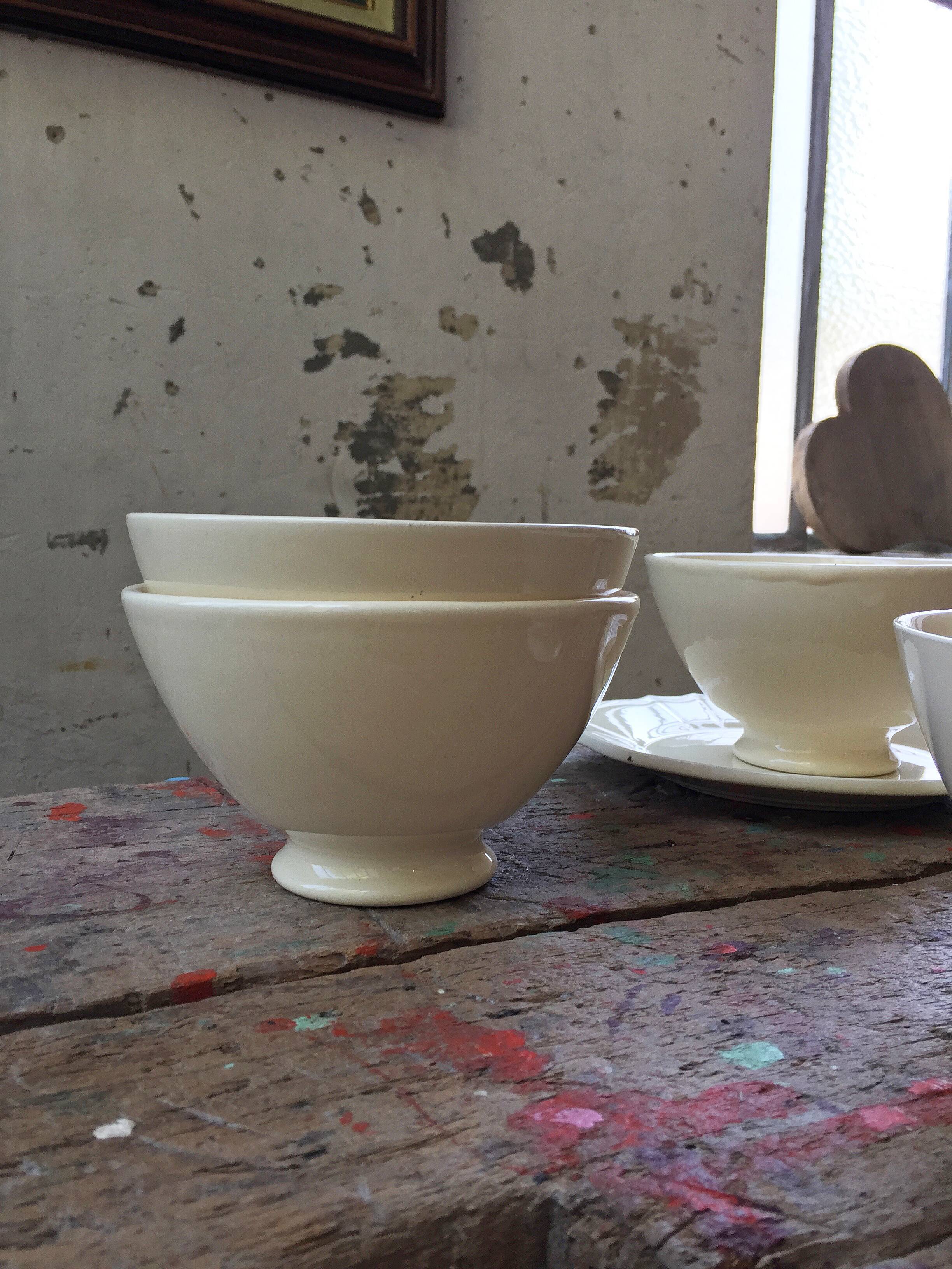 Service 32 assiettes et bols céramique blanche
