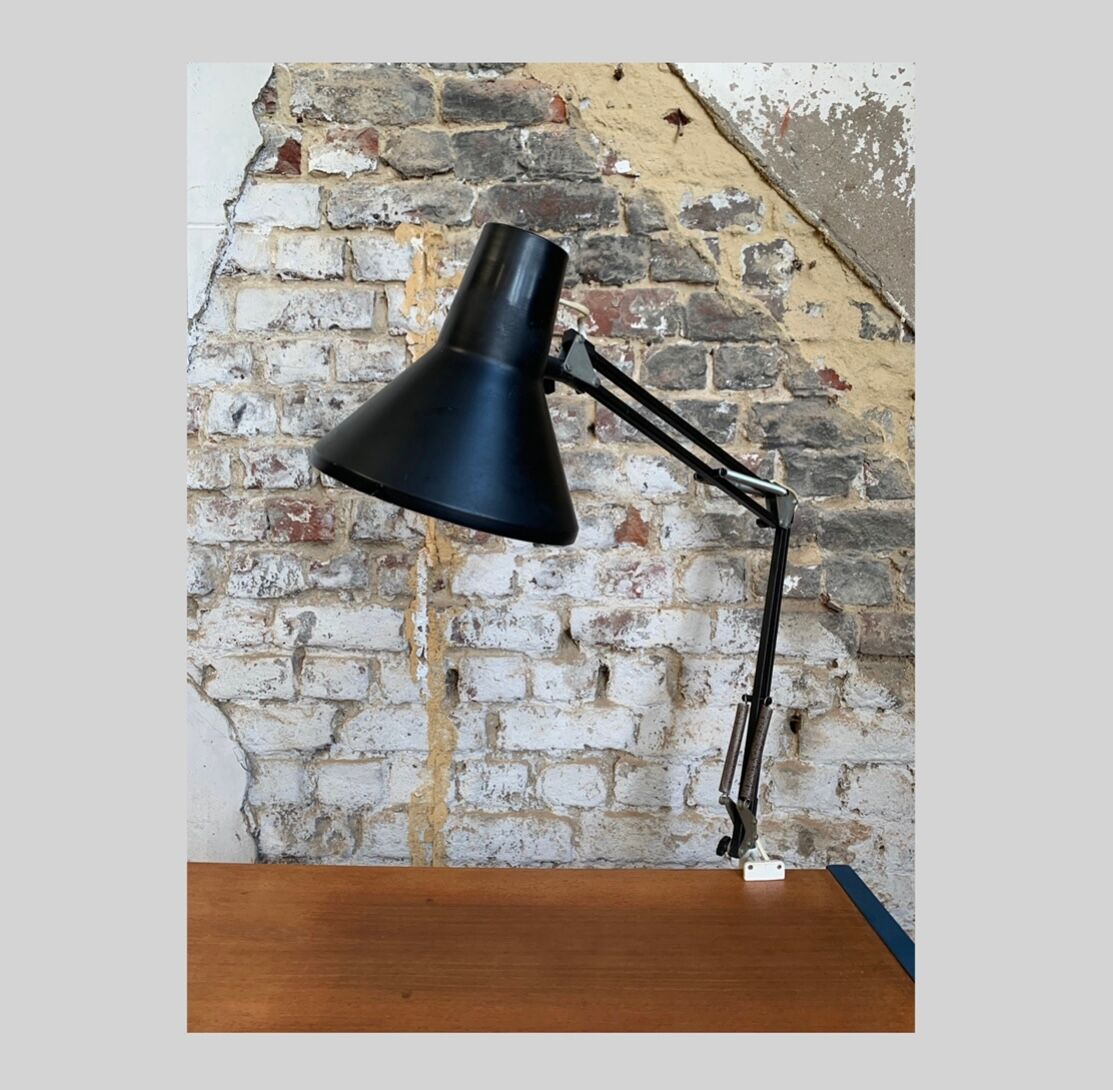 Lampe d'architecte par E.S Horn, Danemark , 1980s , noir