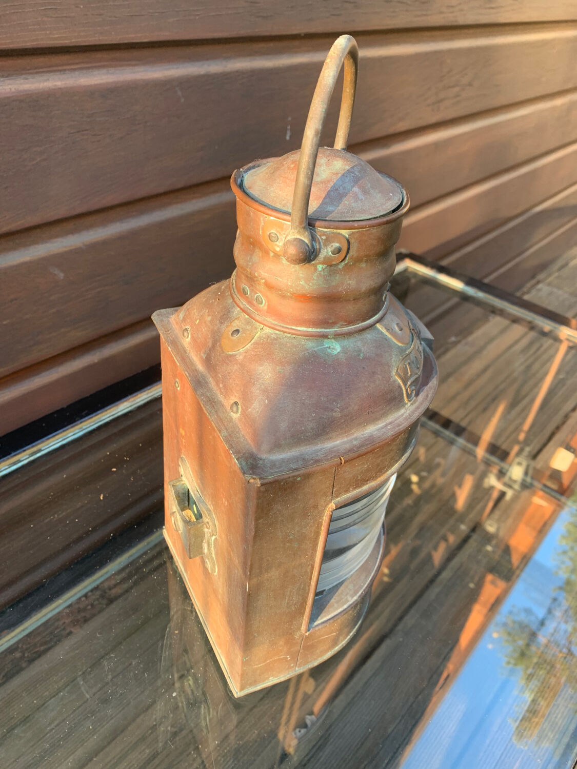 Late 19th century copper boat lantern