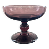 Coupe a fruits en verre améthyste