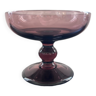 Amethyst glass fruit bowl