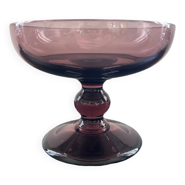 Coupe a fruits en verre améthyste
