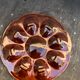 Dish plate for 8 eggs slurry in glazed ceramic brown vintage