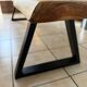 Cedar wood and black steel bench