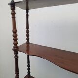 Old shelf to hang or lay in walnut and turned wood