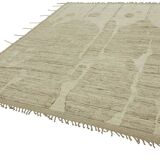 Hand-Knotted Turkish Contemporary 253 cm x 307 cm Beige Wool Carpet
