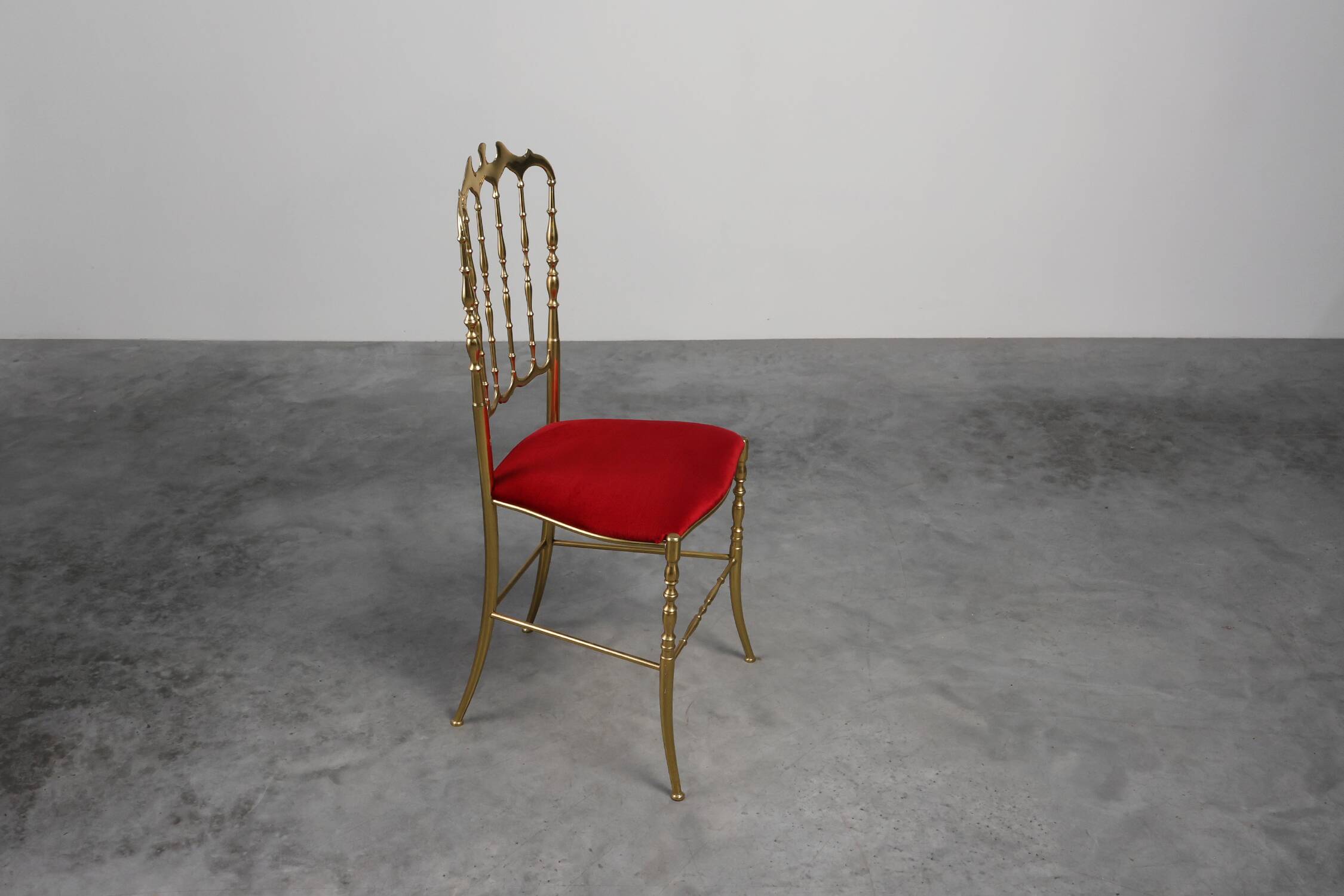 Hollywood Regency Brass Chiavari Chair by Giuseppe Gaetano Descalzi, Italy,
