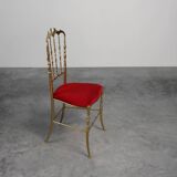 Hollywood Regency Brass Chiavari Chair by Giuseppe Gaetano Descalzi, Italy,