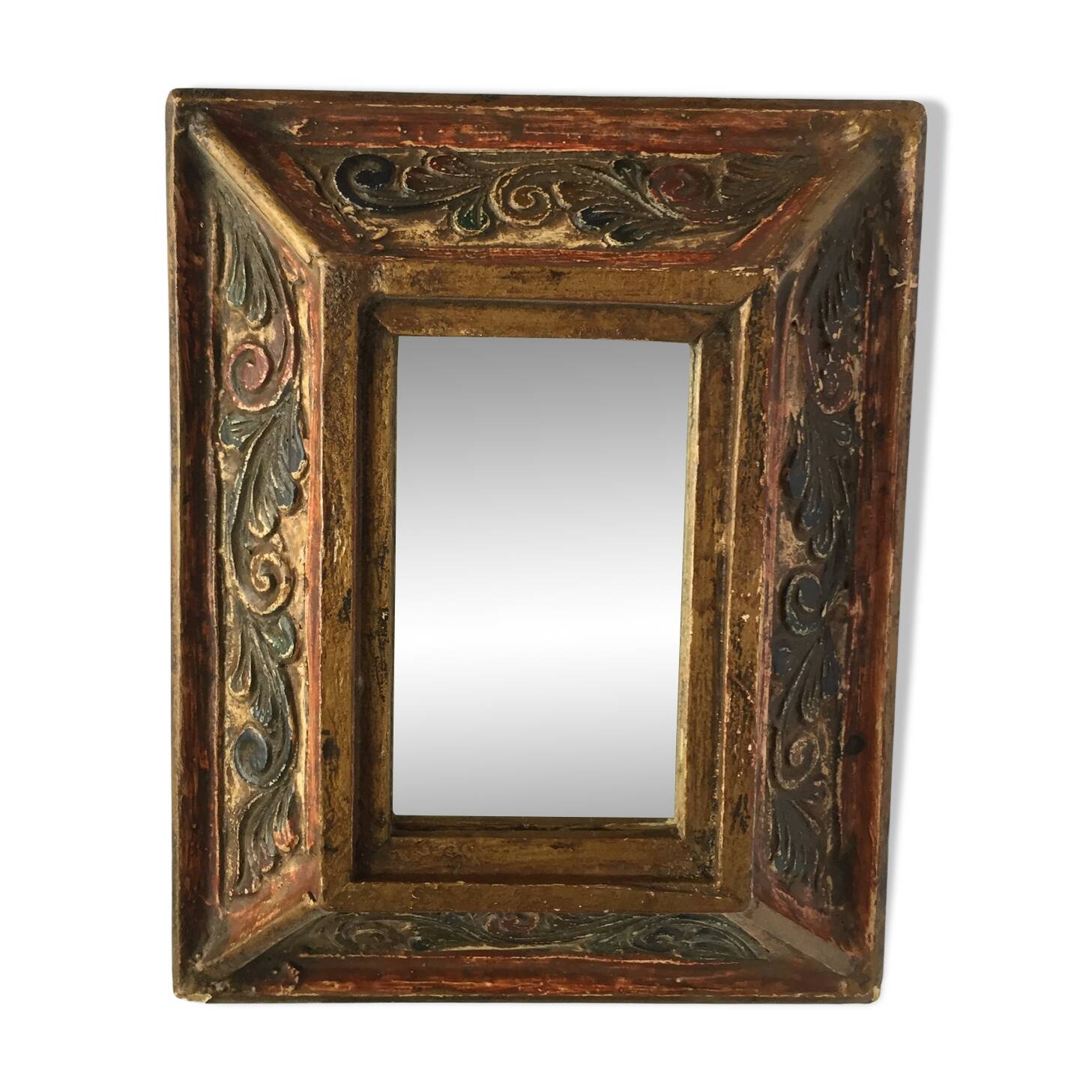 Small old wooden mirror 23 x 18 cm