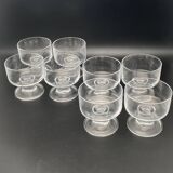 Verres à pied en verre transparent Vintage Art déco