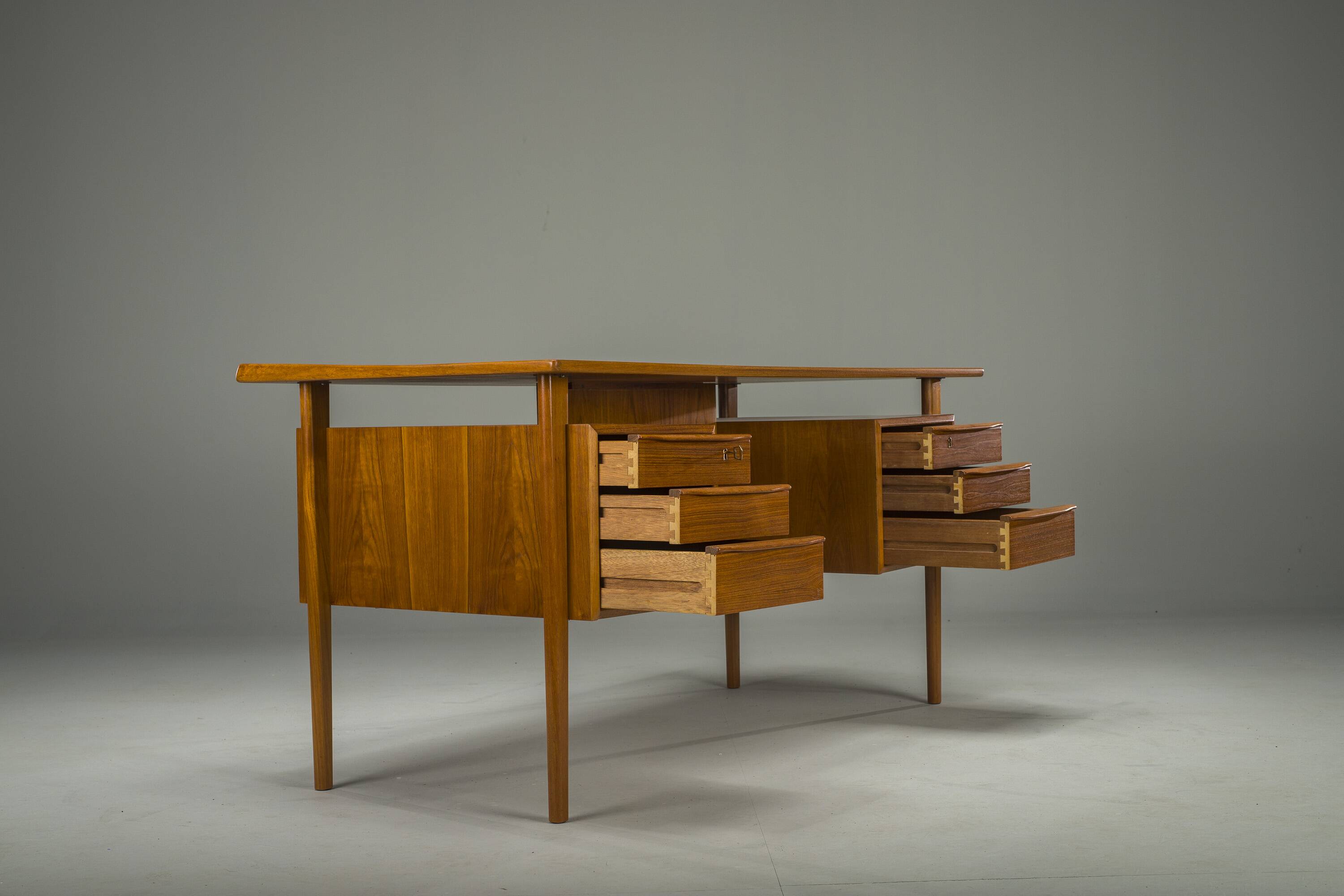 Danish Teak Desk by Peter Lovig Nielsen for Hedensted Mobelfabrik, 1964