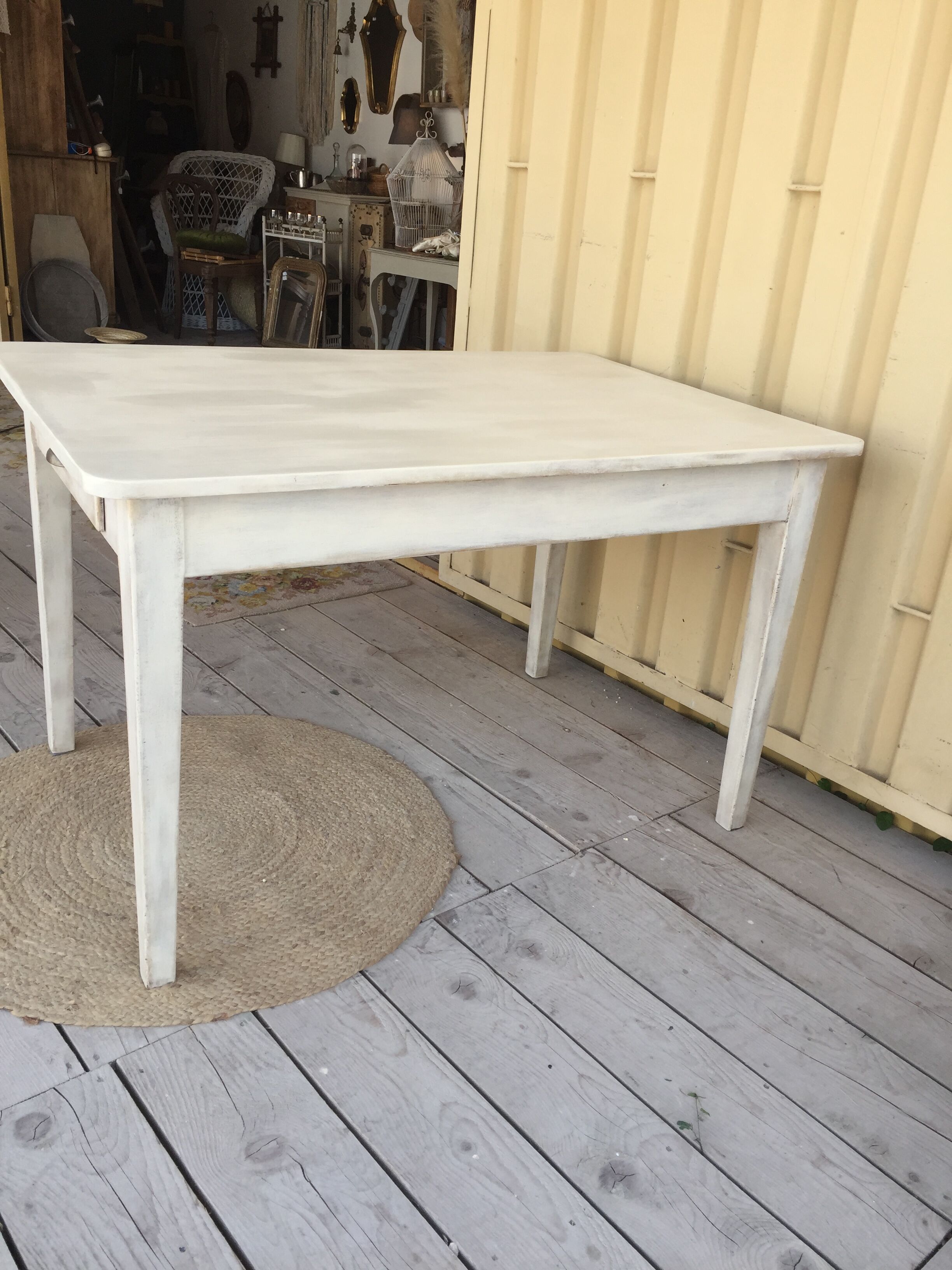 patinated farmhouse table
