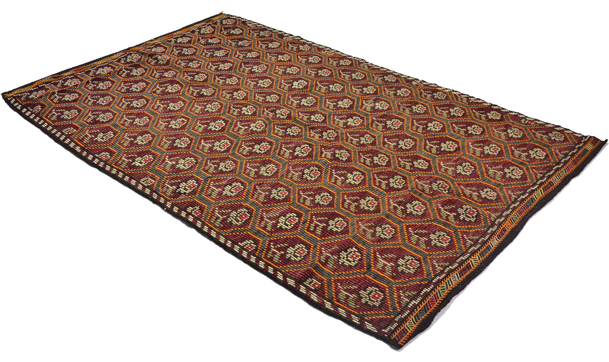 Anatolian handmade kilim rug 290 cm x 183 cm
