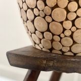 Tabouret paysan en chêne
