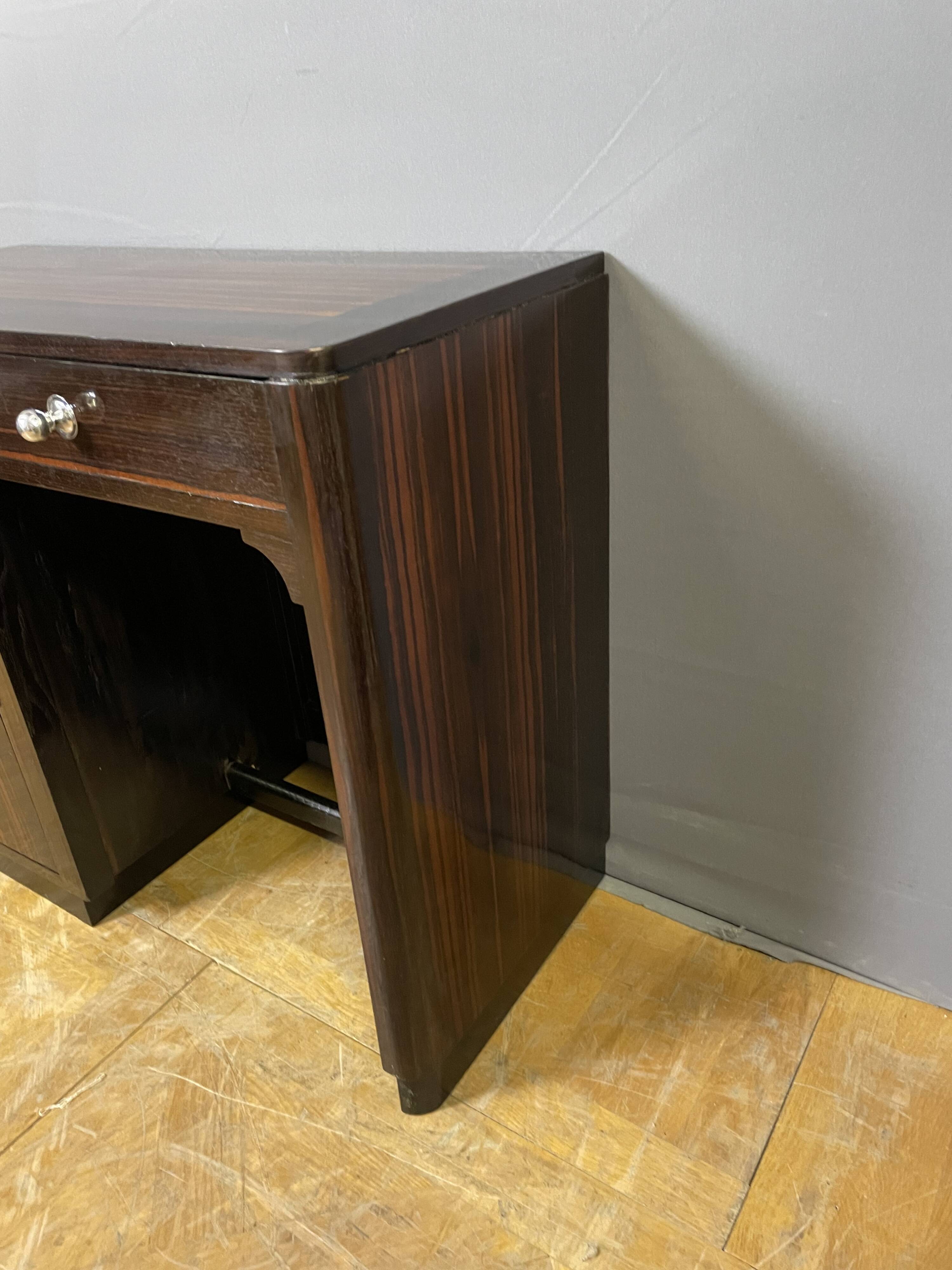 Art Deco desk in Macassar ebony
