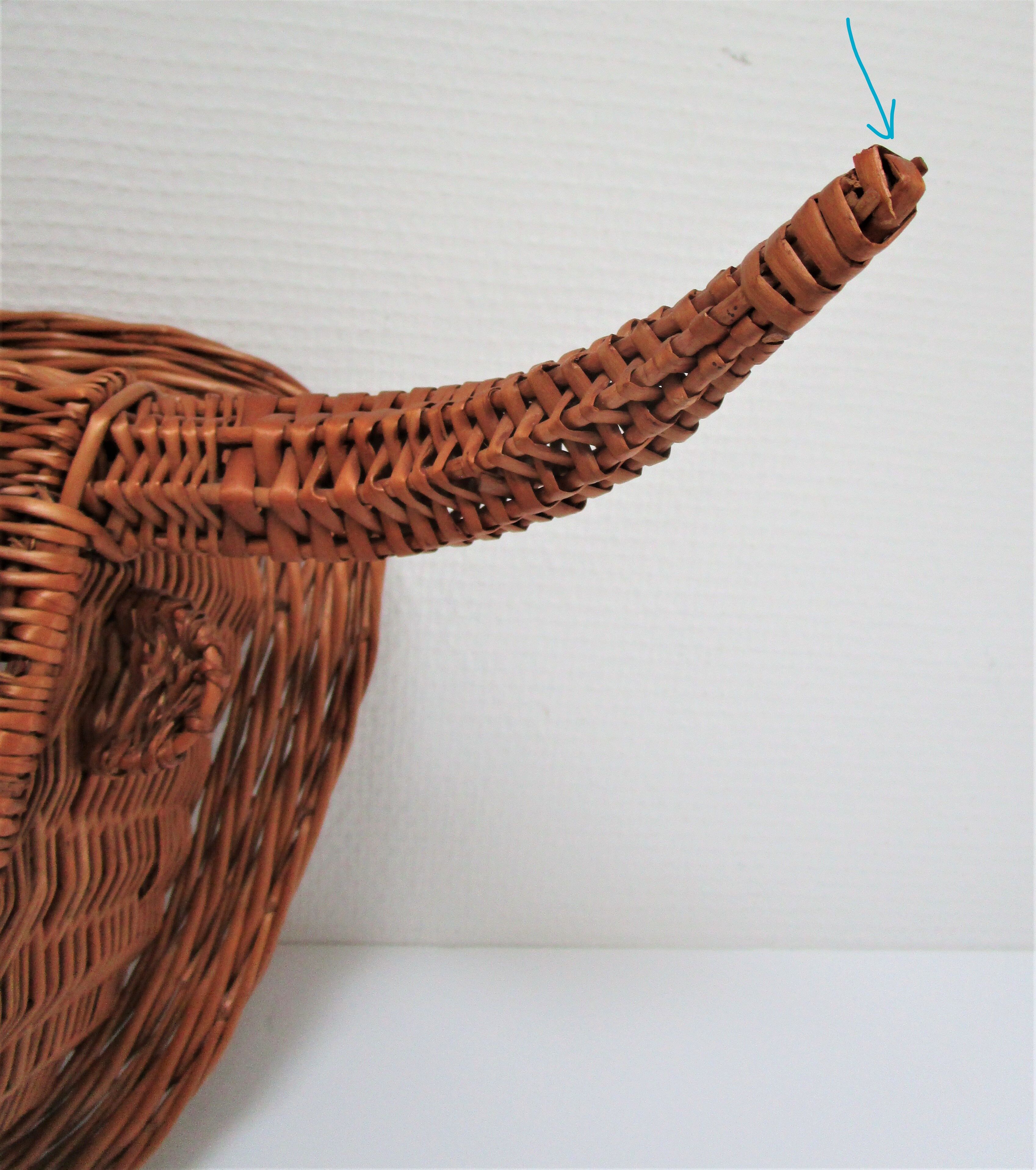 Bull head minotaur wicker vintage 60s-70s