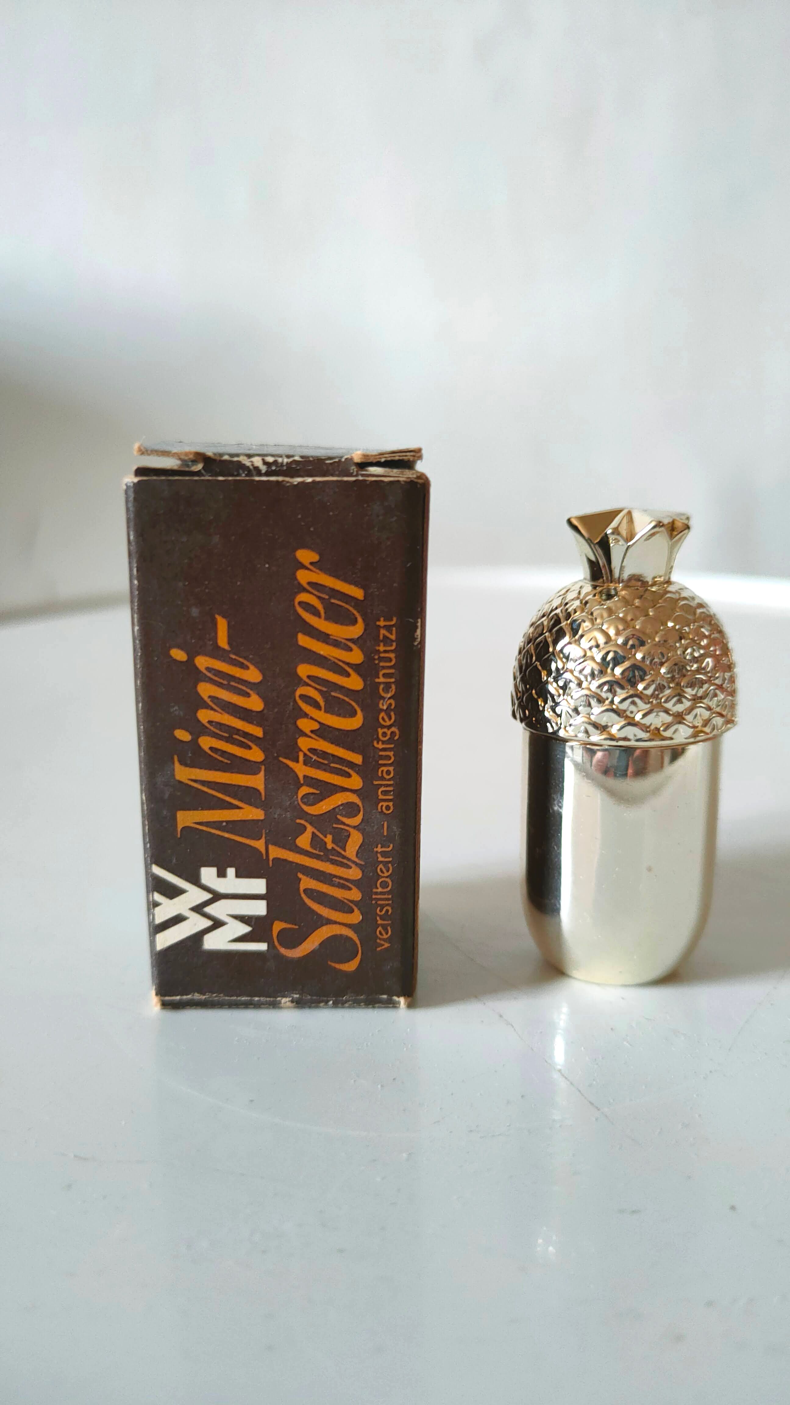 Vintage silver metal salt shaker WMF design 1970s