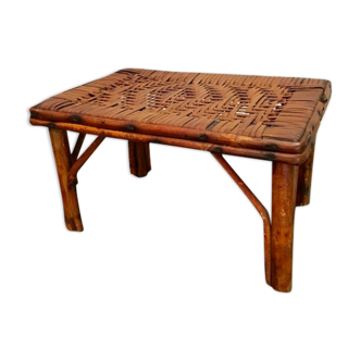 small vintage rattan stool