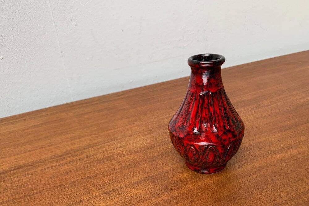 Vase en céramique rouge italien du milieu du siècle de Bitossi, années 1960