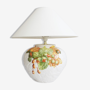 Ceramic table lamp with fruit motif