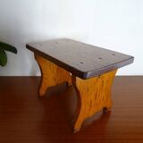 Vintage brutalist wooden stool