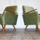 Lot de 2 fauteuils club accoudoirs teck années 50/60