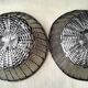 Pair of bread baskets, woven silver-plated wire baskets