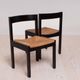 Vintage dining set, 4 chairs, extendable dining table, rope seating, 1970s