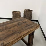 Old restored oak workbench